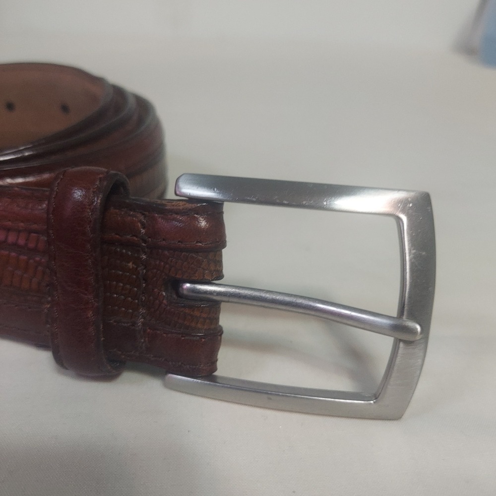 Brighton Brown Leather Belt Imported Italian Calfskin Handcrafted USA‎ Size 36